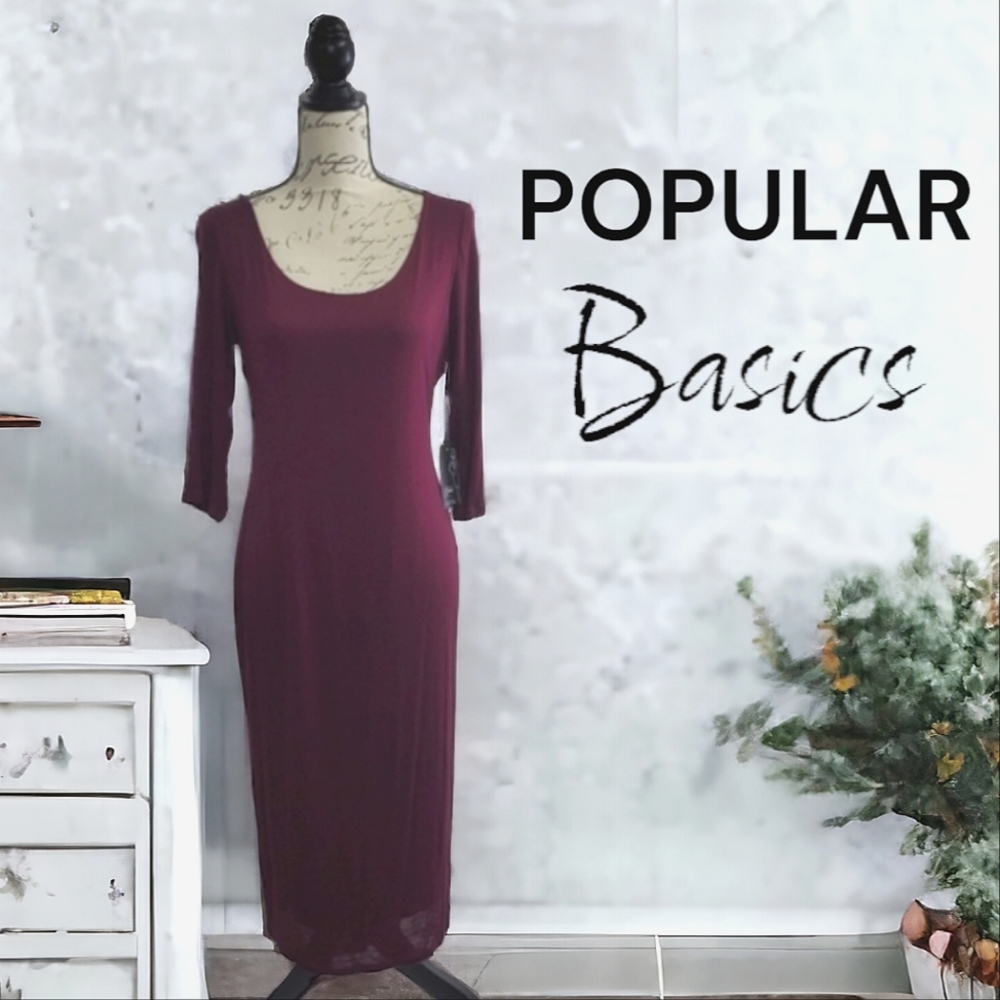 NWT Popular Basics Women's Dress Instant Slimming With Curve Appeal Size XL